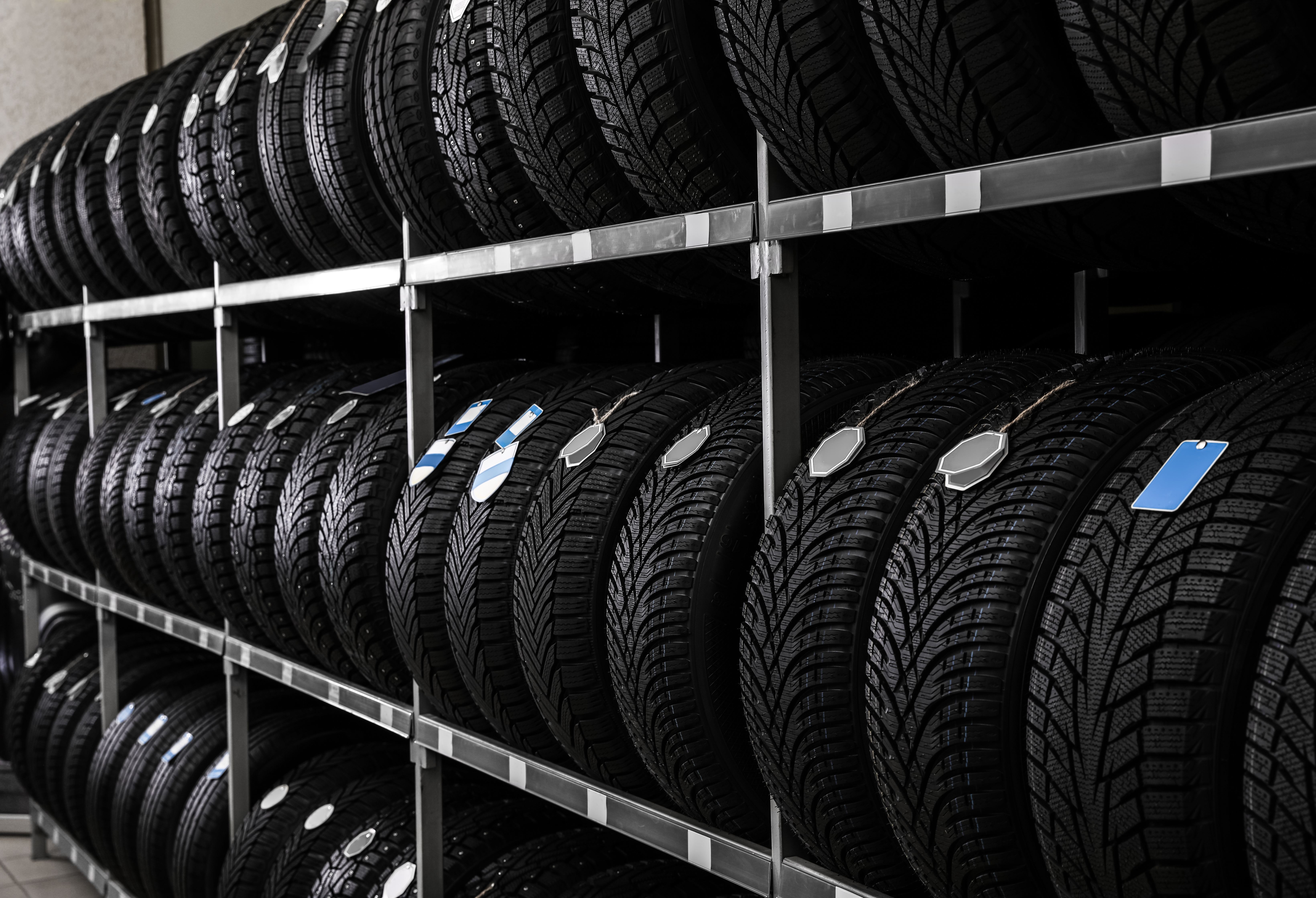 Stack of tires and wheels